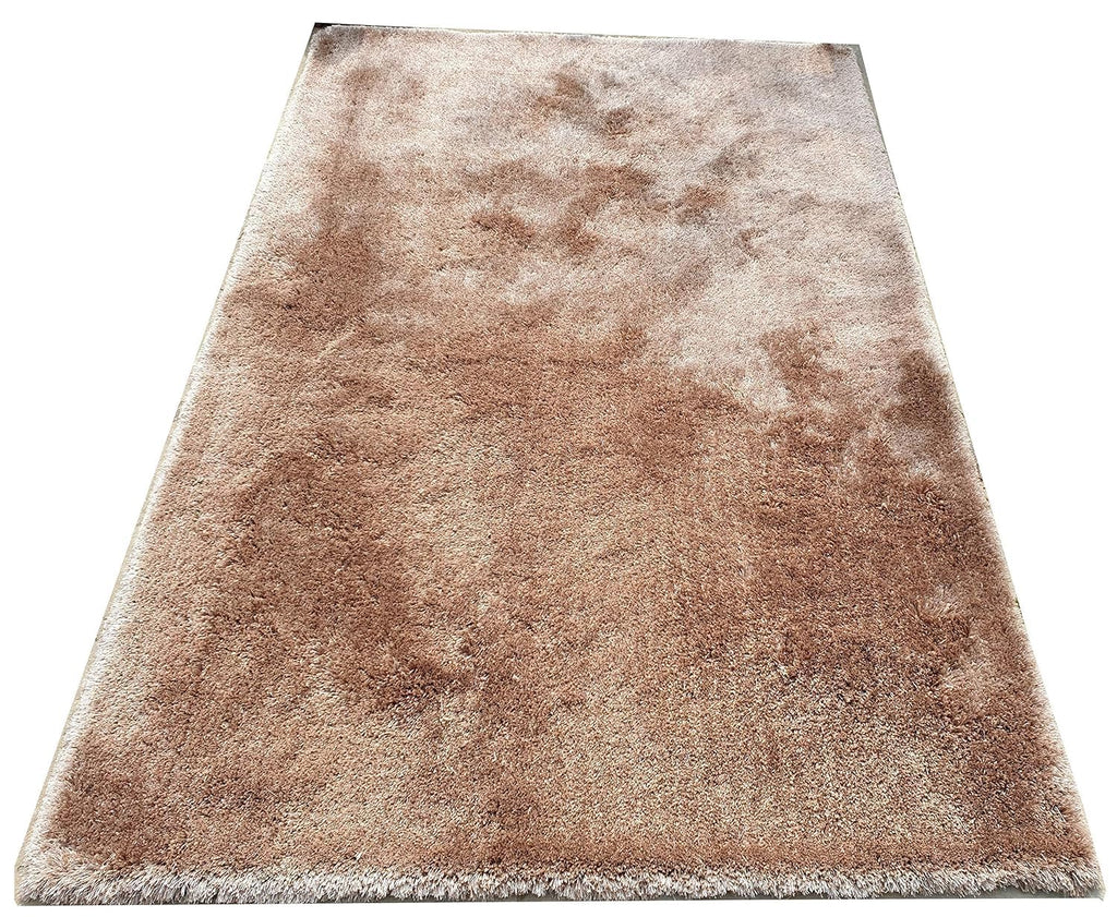 HI-Homes Sour Beige Shaded Silk Touch Shaggy Carpet | Soft Microfiber & Polyester Rug | Handmade Rug