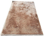 HI-Homes Sour Beige Shaded Silk Touch Shaggy Carpet | Soft Microfiber & Polyester Rug | Handmade Rug