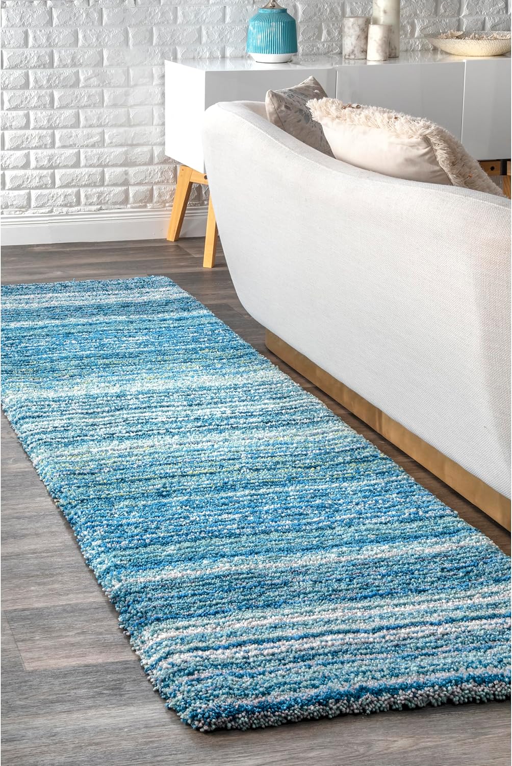 HI-Homes Shaded Silk Touch Ombre Haze Shaggy Carpet | Soft Microfiber Rug | Handmade Rug