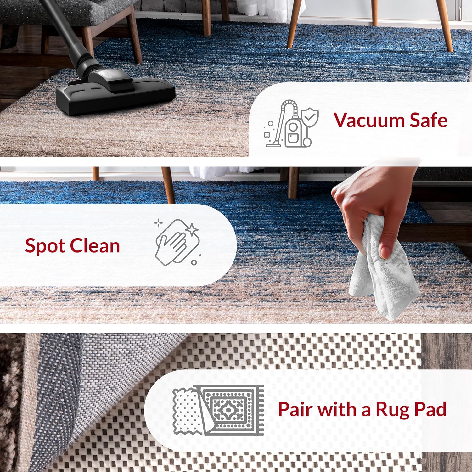 HI-Homes Shaded Silk Touch Ombre Haze Shaggy Carpet | Soft Microfiber Rug | Handmade Rug