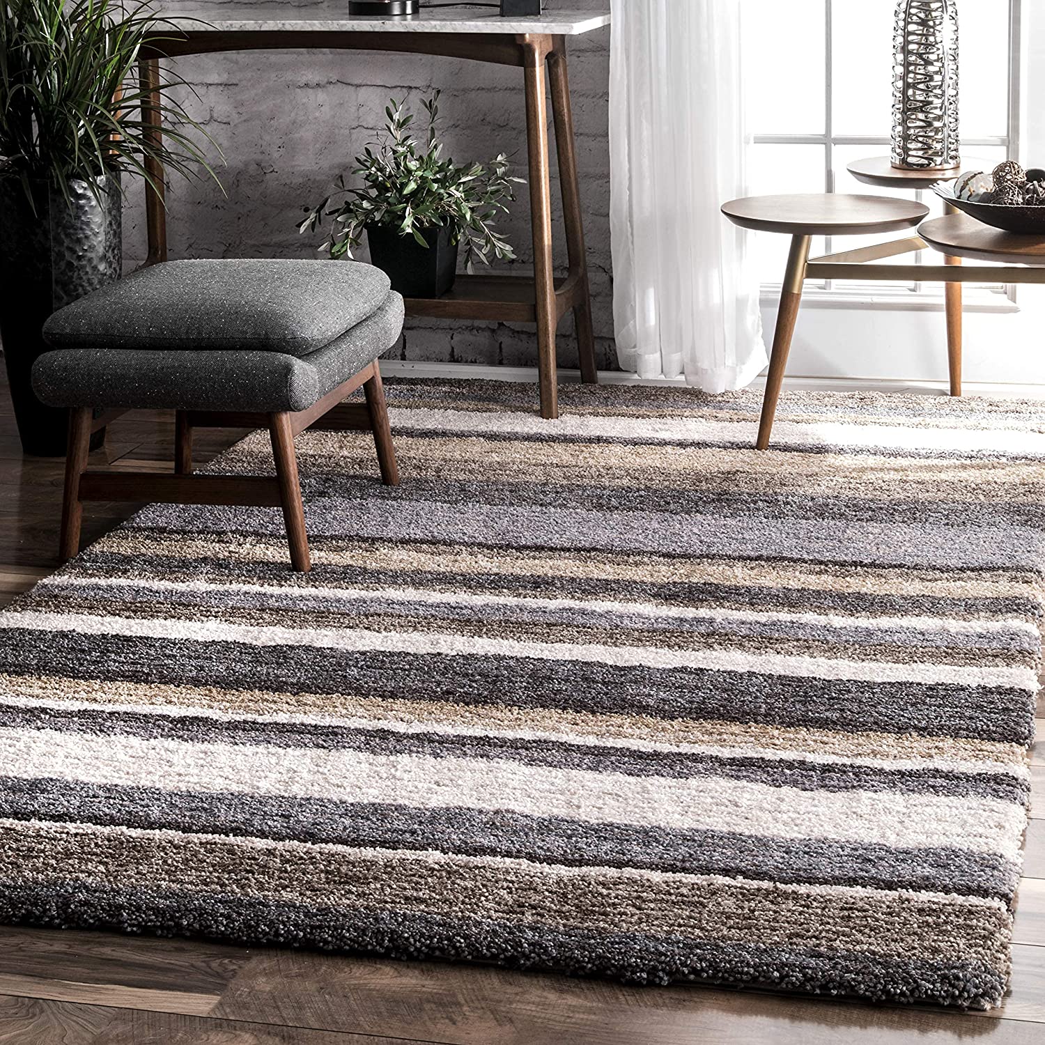 HI-Homes Shaded Silk Touch Ombre Haze Shaggy Carpet | Soft Microfiber Rug | Handmade Rug