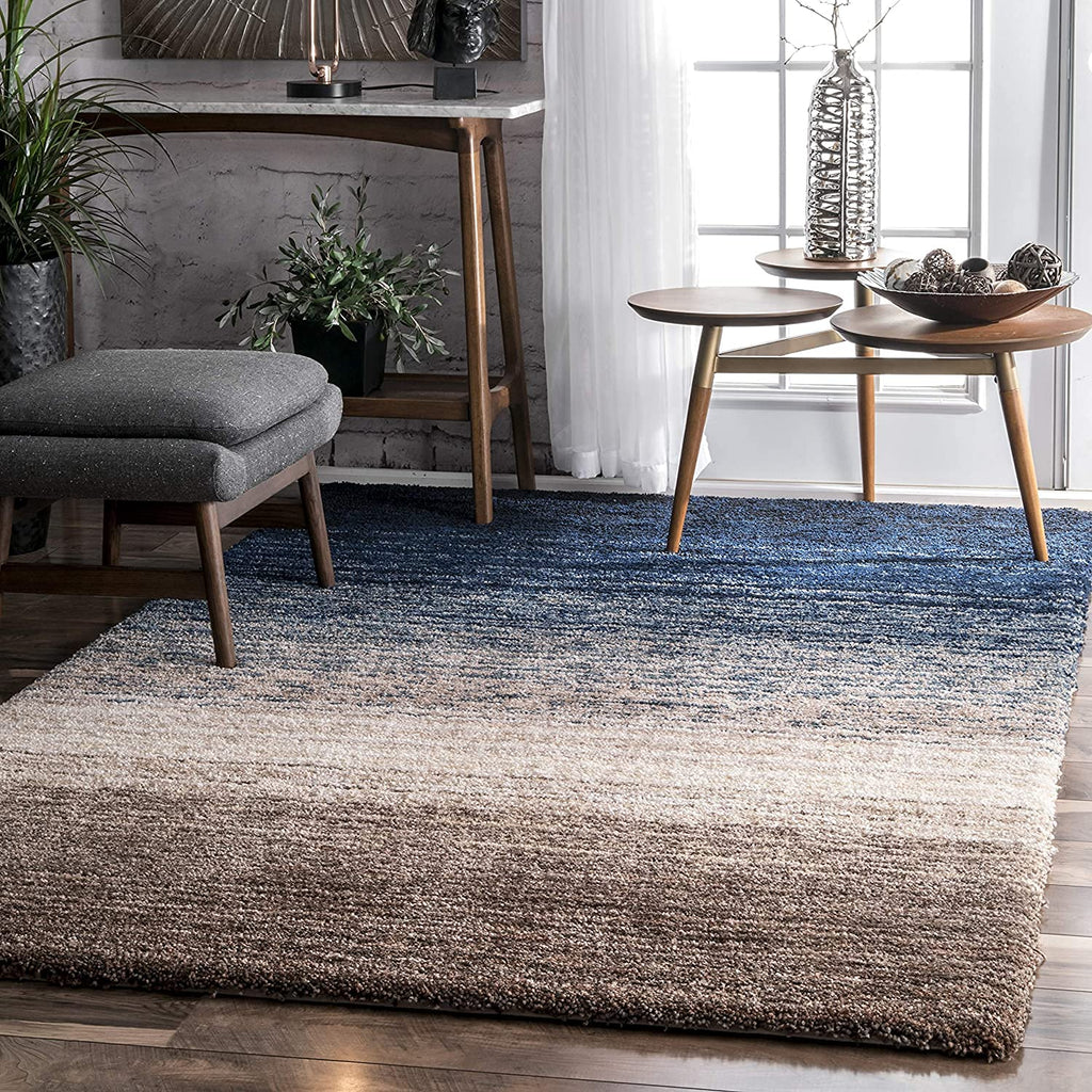 HI-Homes Shaded Silk Touch Ombre Haze Shaggy Carpet | Soft Microfiber Rug | Handmade Rug