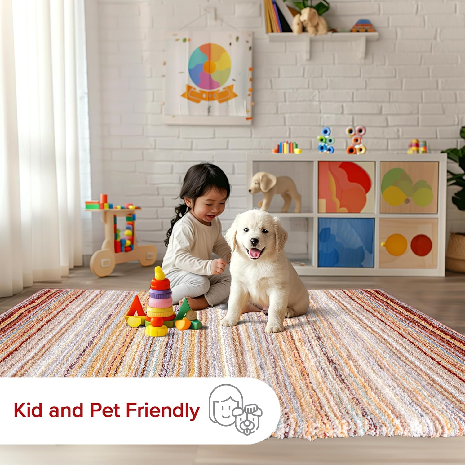 HI-Homes Shaded Silk Touch Ombre Haze Shaggy Carpet | Soft Microfiber Rug | Handmade Rug