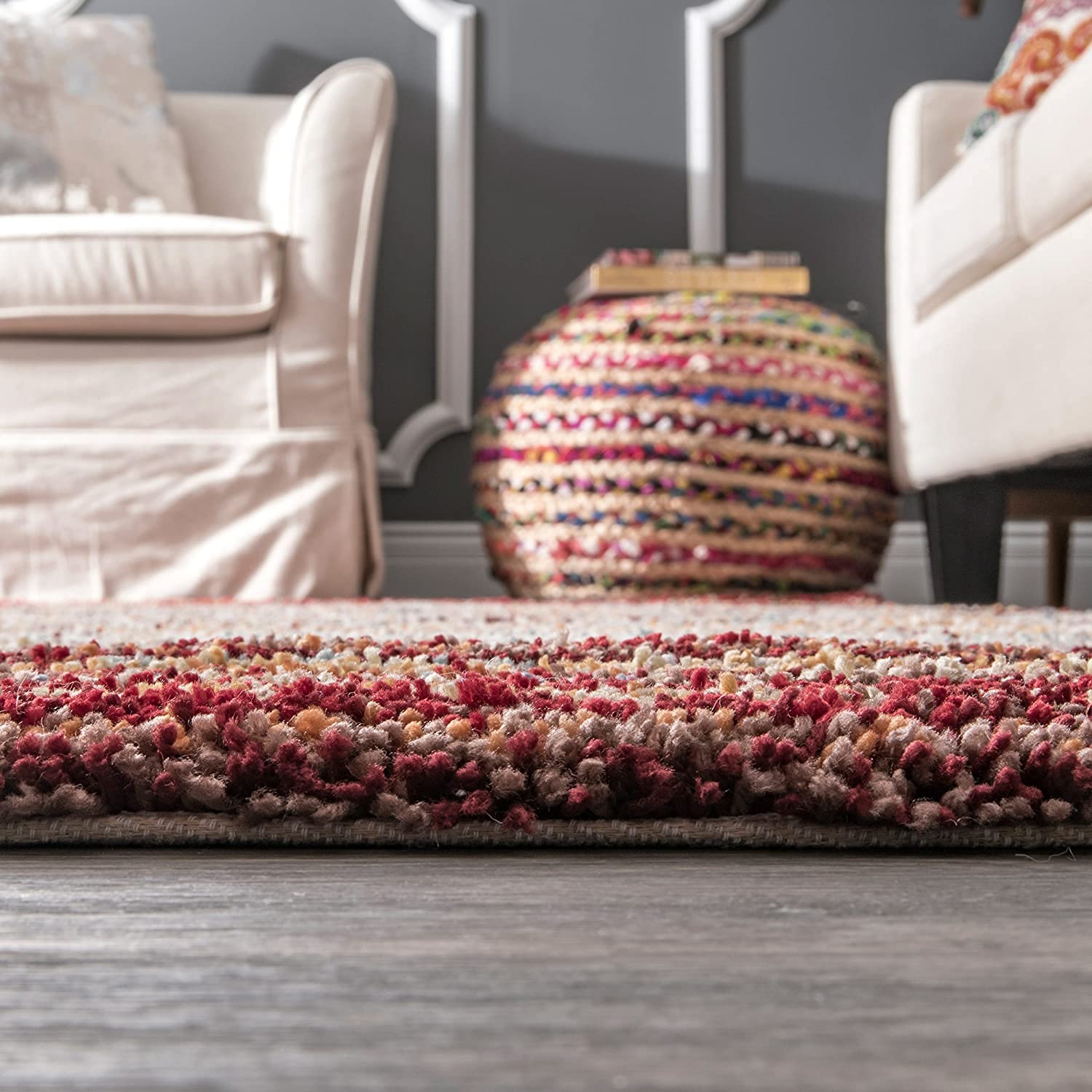 HI-Homes Shaded Silk Touch Ombre Haze Shaggy Carpet | Soft Microfiber Rug | Handmade Rug