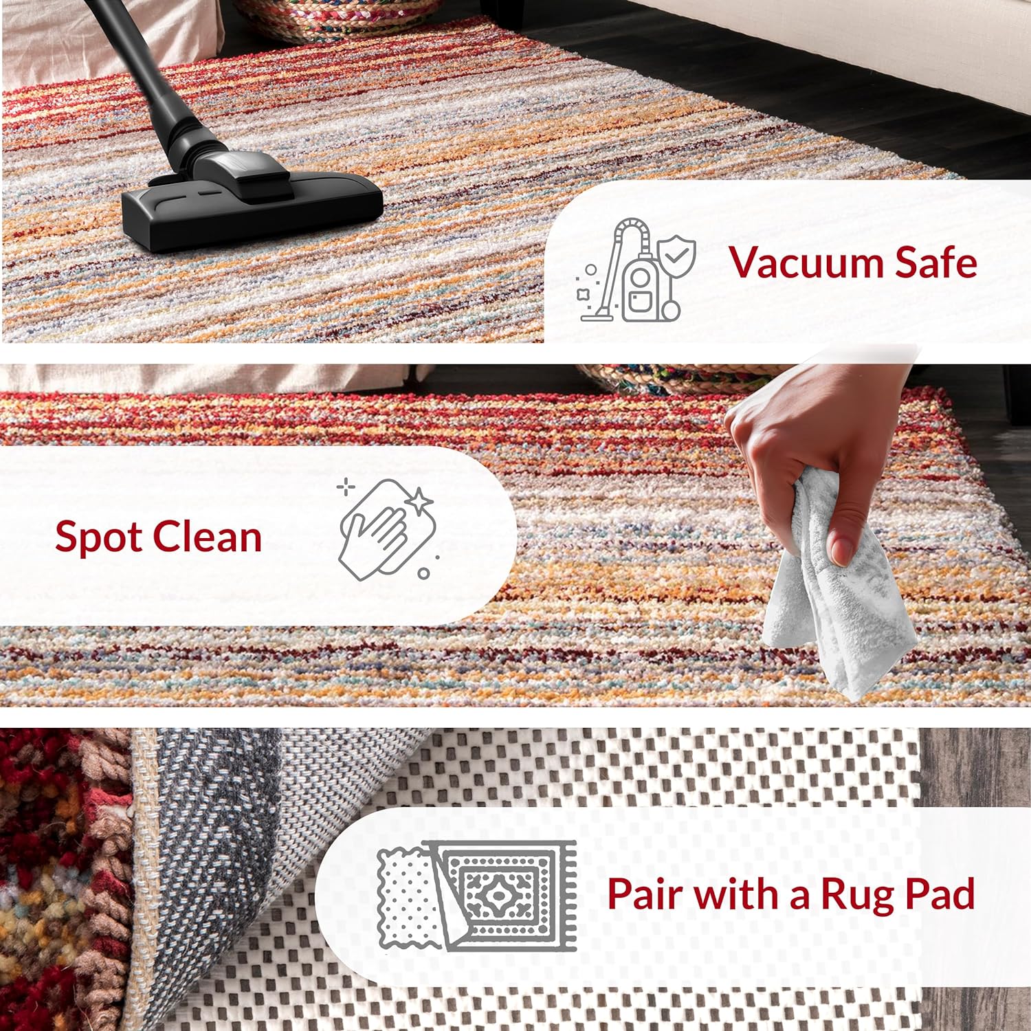 HI-Homes Shaded Silk Touch Ombre Haze Shaggy Carpet | Soft Microfiber Rug | Handmade Rug
